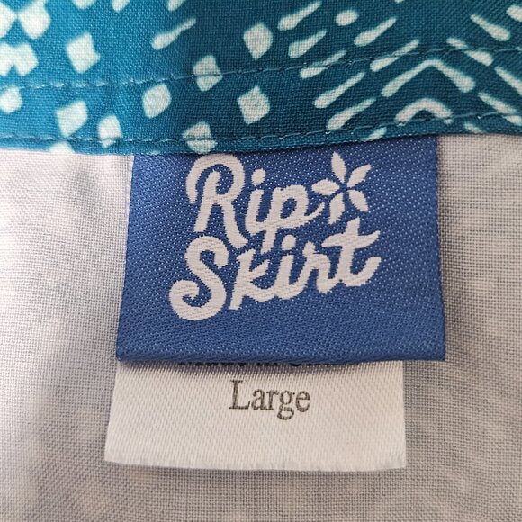 Ripskirt Hawaii Wrap Skirt Length 4 Playa Ocean Blue Teal Large Beachy Cover up - Picture 4 of 11
